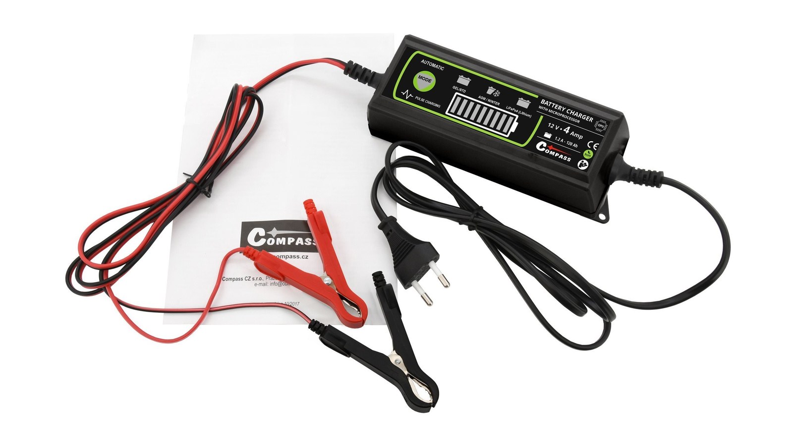 COMPASS Nabíječka akumulátorů s mikroprocesorem 4,2A 12V PB/GEL max. 120Ah