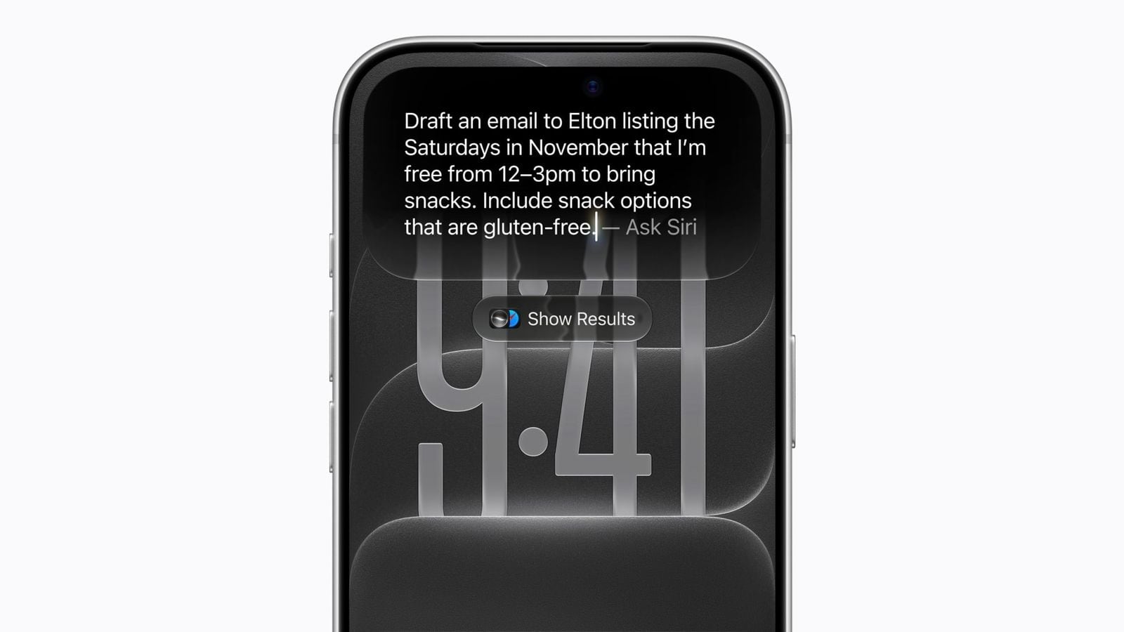 Uživatel využívá funkci Psaní se Siri na iPhone 18 Pro
